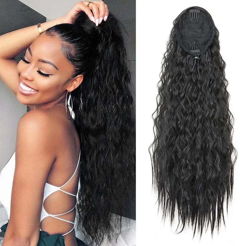 22 Inch Kinky Curly Ponytail Hair Extension