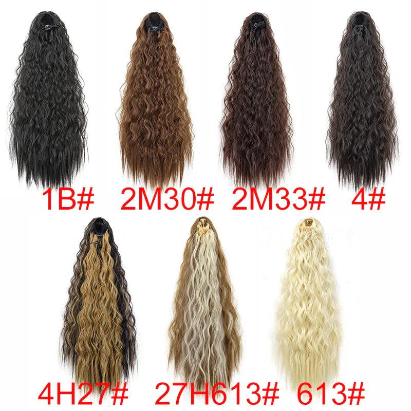 22 Inch Kinky Curly Ponytail Hair Extension