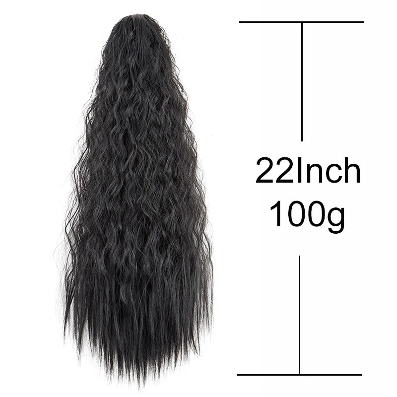 22 Inch Kinky Curly Ponytail Hair Extension