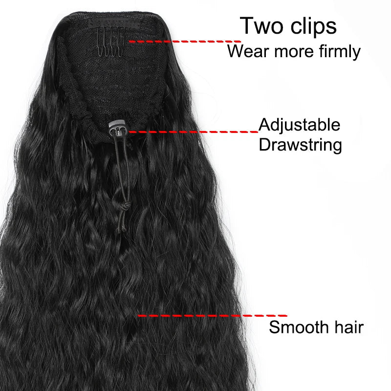 22 Inch Kinky Curly Ponytail Hair Extension