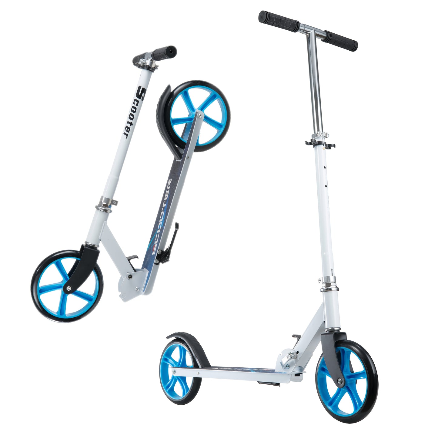 Foldable Foot Skateboard with Wheels and Rear Brake