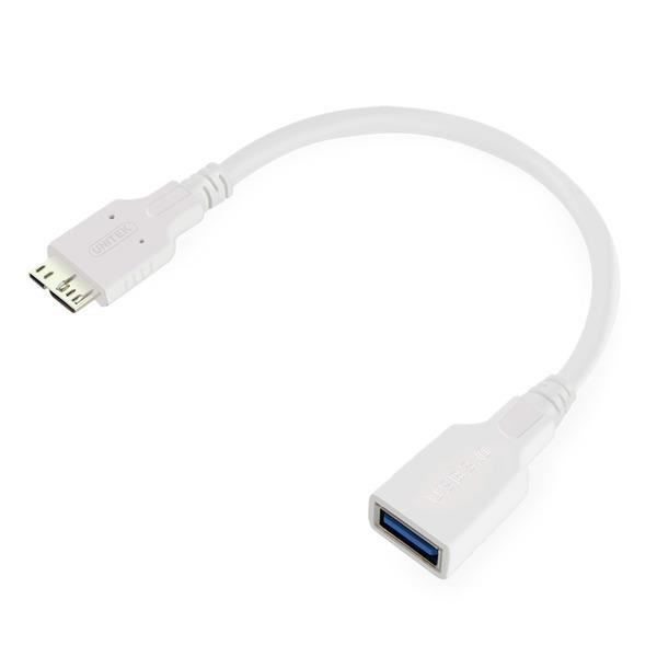 Unitek Y-C453 USB 3.0 OTG kábel 0.2m - Fehér
