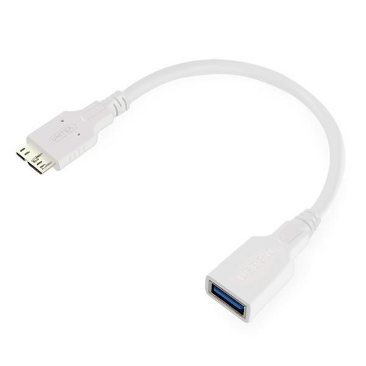 Unitek Y-C453 USB 3.0 OTG kábel 0.2m - Fehér