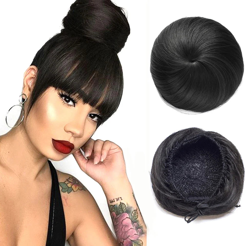 Adjustable Synthetic Hair Scrunchie Bun Extensions