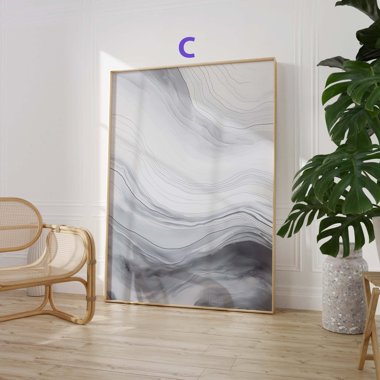 Abstrakte Beige Poster · Geschenkidee · Organische Formen und Moderne Texturkunst in Sanften Naturtönen · Dekoprint ohne Rahmen
