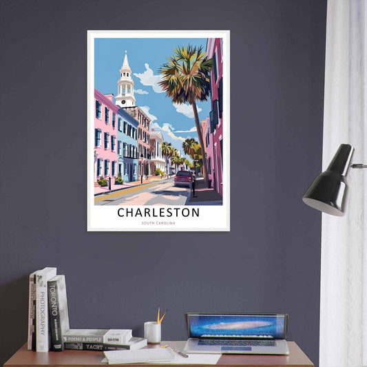 Charleston South Carolina Print: Pastel Rainbow Row Historic Wall Art