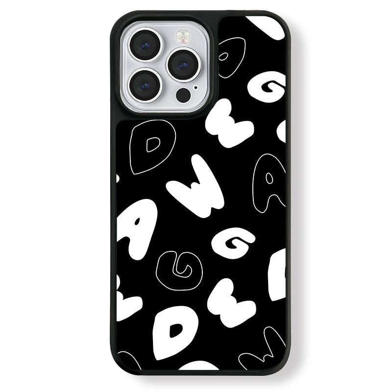 Casey Bubble Letter Typography Scatter AG Matte Phone Case – Magnetic Anti-Fingerprint Protective Cover