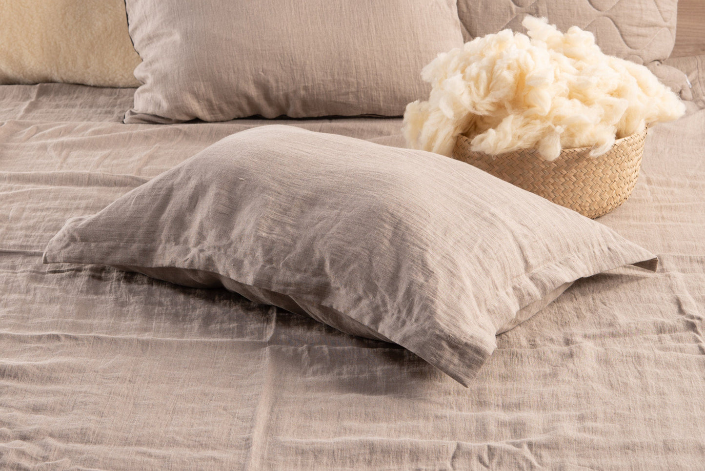Oxford design Natural linen pillow case