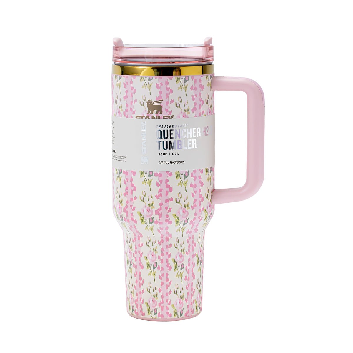 Stanley x LoveShackFancy Blooming Heirloom Quencher H2.0 FlowState Tumbler 40oz – Limited Edition Pink Floral Bow Tumbler