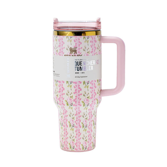 Stanley x LoveShackFancy Blooming Heirloom Quencher H2.0 FlowState Tumbler 40oz – Limited Edition Pink Floral Bow Tumbler