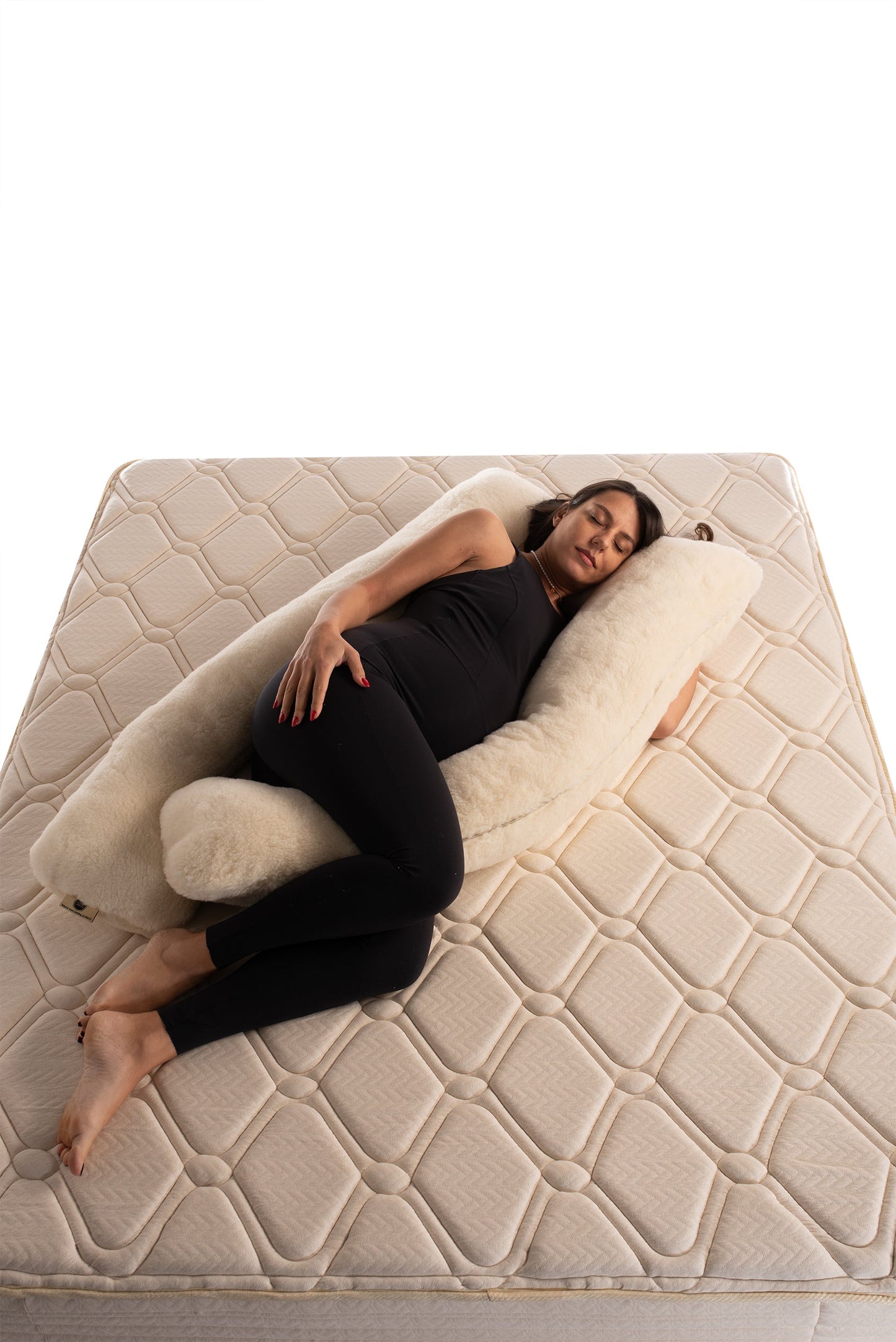 U-Shaped Merino Wool Pregnancy Pillow,  Full Body natural fibers pillow